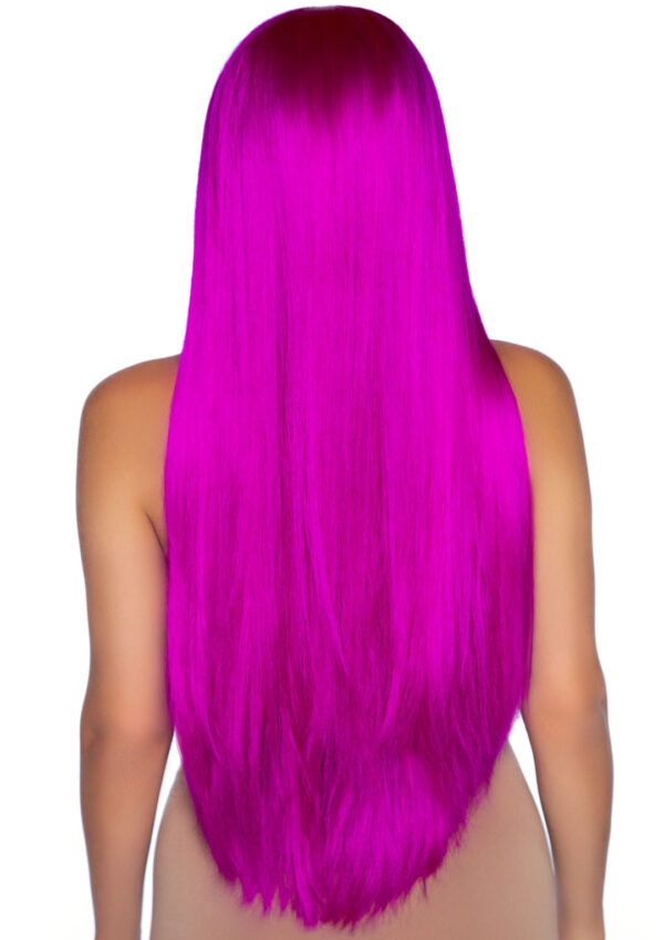 33 Inch Long Straight Center Part Wig Raspberry - Image 2